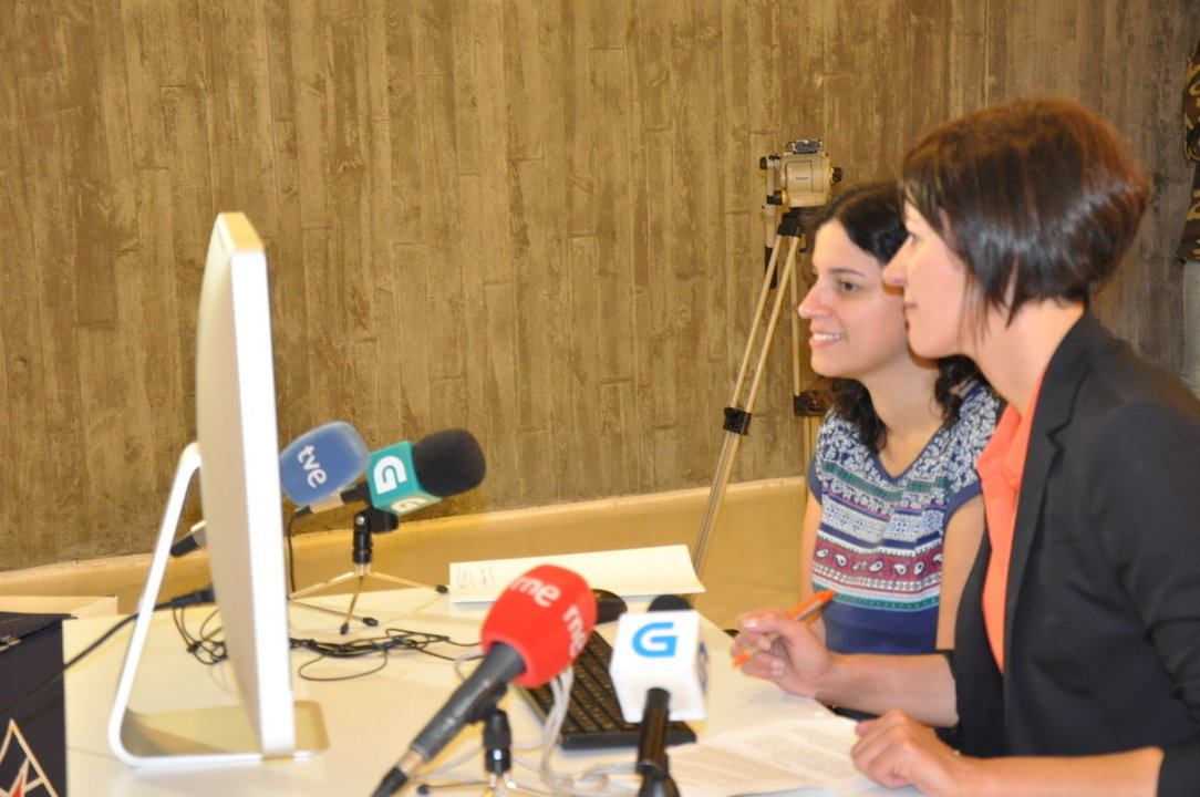 Ana Pontón e Noa Presas en videoconferencia coa mocidade emigrada