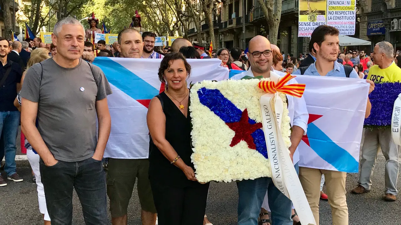 Bieito Lobeira, Ana Miranda e Rub&eacute;n Cela. Diada 2018