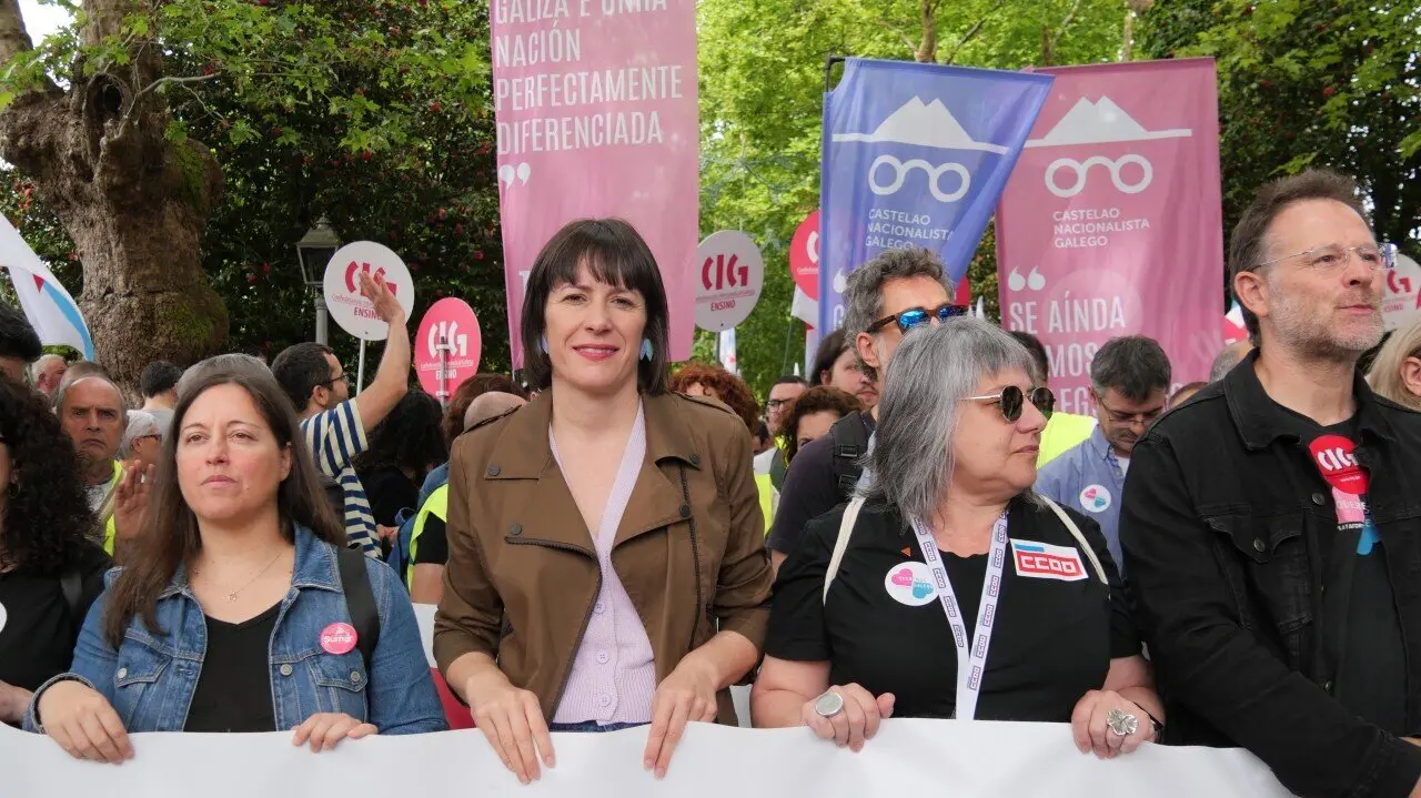 Ana Pont&oacute;n na manifestaci&oacute;n de Queremos Galego