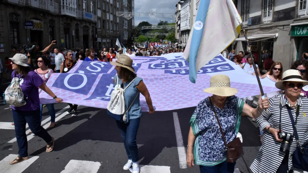 Faixa feminista D&iacute;a da Patria
