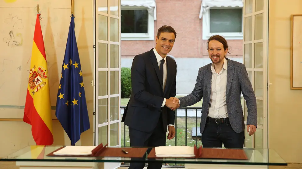 Pedro S&aacute;nchez e Pablo Iglesias (Foto: Moncloa)
