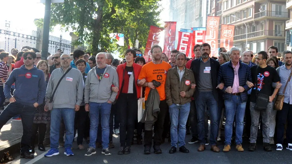 Ana Pont&oacute;n na manifestaci&oacute;n de Alcoa