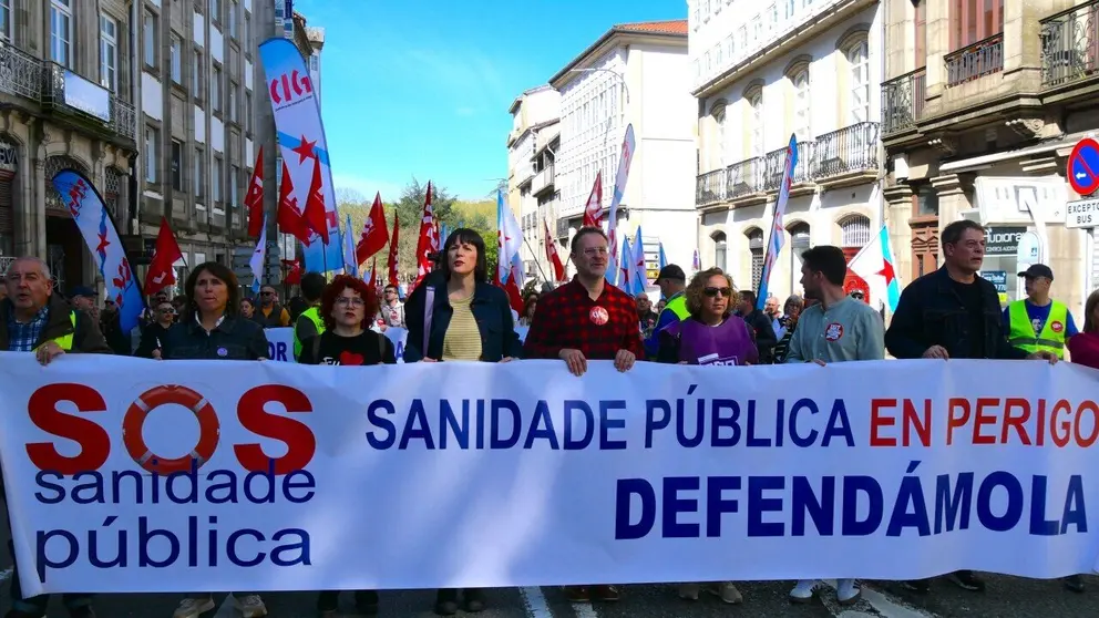 Ana Pont&oacute;n na manifestaci&oacute;n sanidade