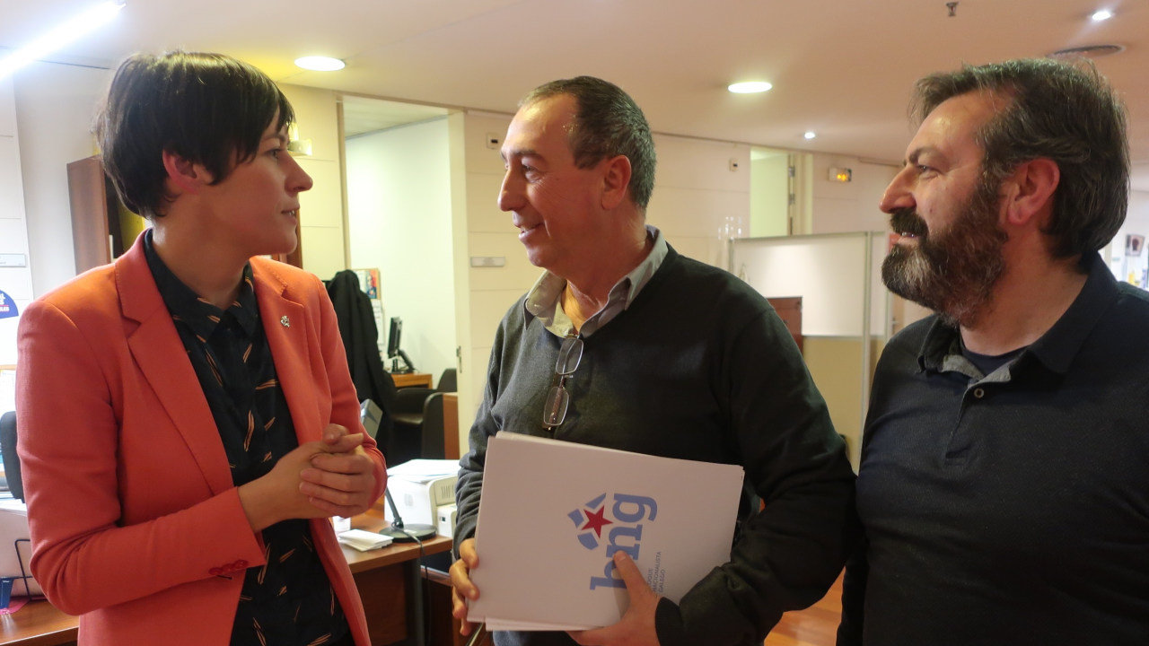 Ana Pontón, Joan Baldovi (Compromís) e Luís Bará