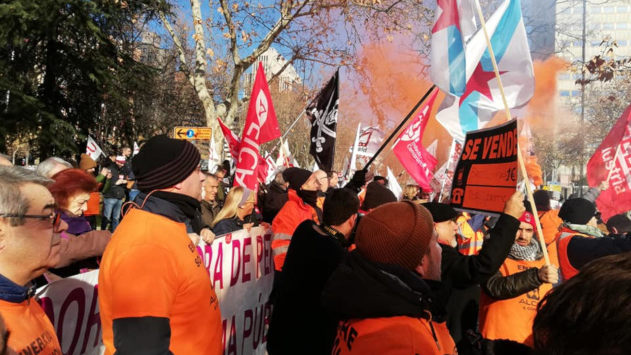 Manifestación Alcoa en Madrid