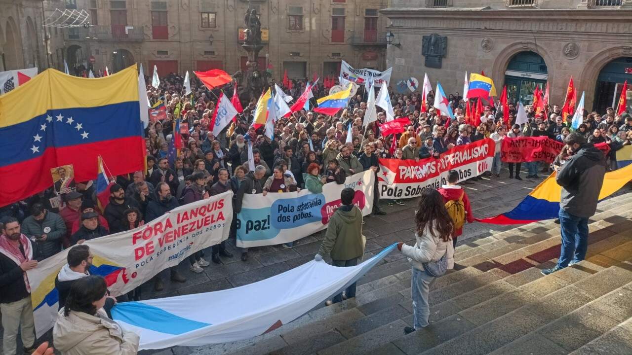 Manifestación contra agresión a Venezuela