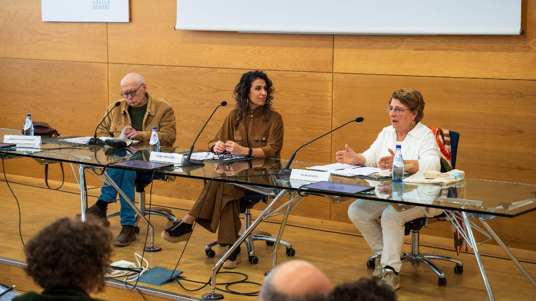 Francisco Rodríguez, María Obelleiro e Pilar Allegue